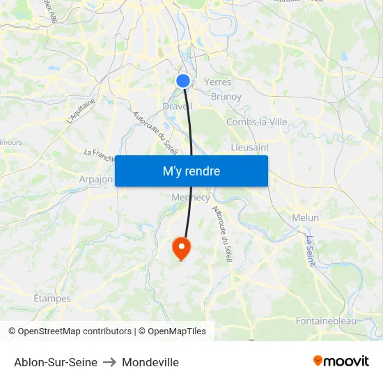 Ablon-Sur-Seine to Mondeville map