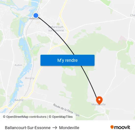Ballancourt-Sur-Essonne to Mondeville map