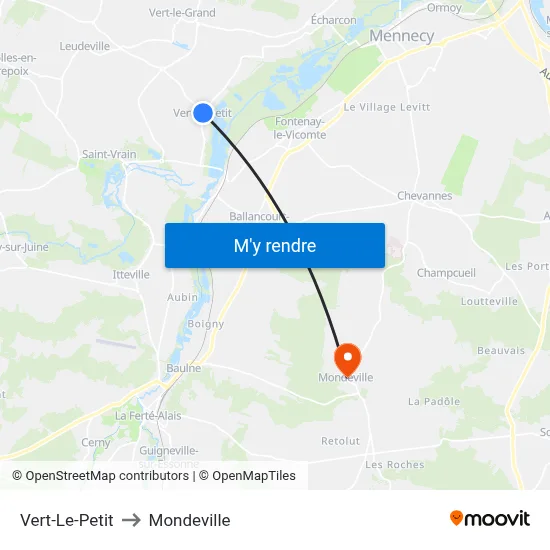 Vert-Le-Petit to Mondeville map