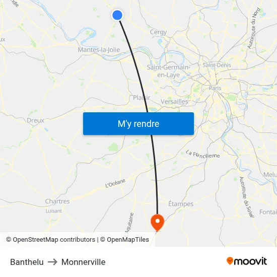 Banthelu to Monnerville map