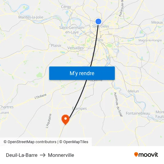 Deuil-La-Barre to Monnerville map