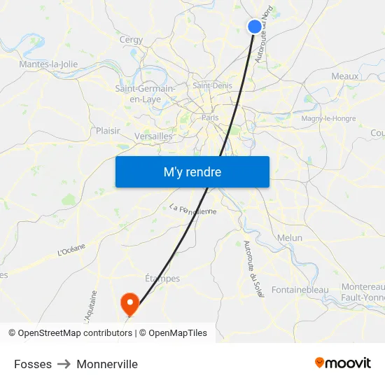 Fosses to Monnerville map