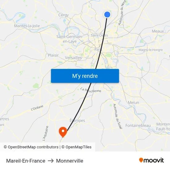 Mareil-En-France to Monnerville map