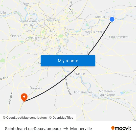 Saint-Jean-Les-Deux-Jumeaux to Monnerville map