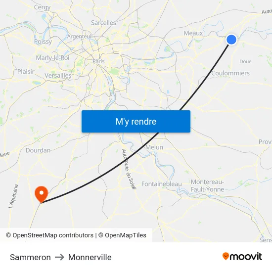 Sammeron to Monnerville map