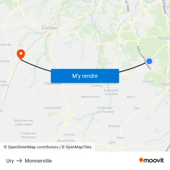 Ury to Monnerville map