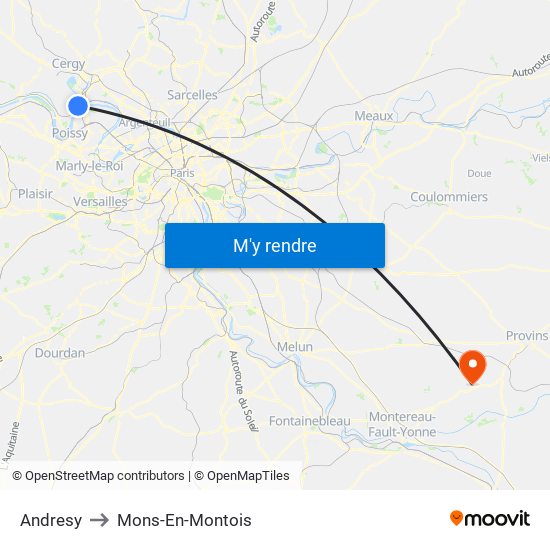 Andresy to Mons-En-Montois map