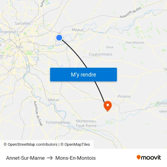 Annet-Sur-Marne to Mons-En-Montois map