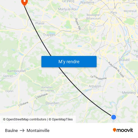 Baulne to Montainville map