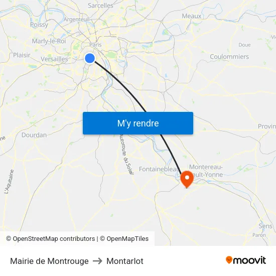 Mairie de Montrouge to Montarlot map