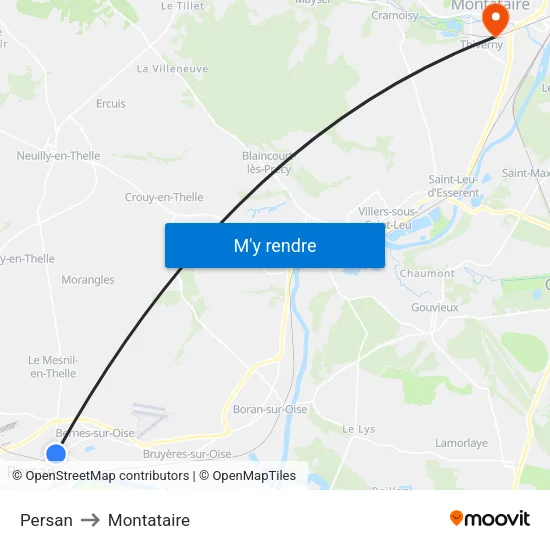 Persan to Montataire map