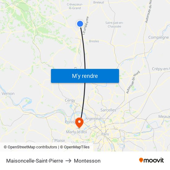 Maisoncelle-Saint-Pierre to Montesson map