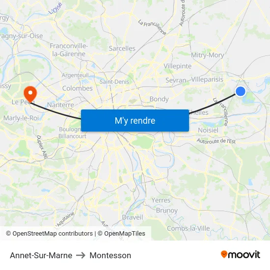 Annet-Sur-Marne to Montesson map