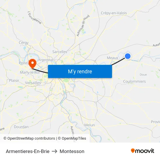 Armentieres-En-Brie to Montesson map