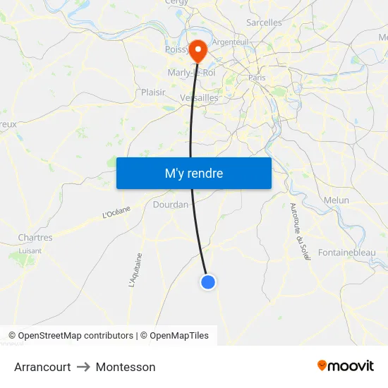 Arrancourt to Montesson map