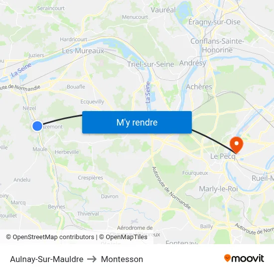 Aulnay-Sur-Mauldre to Montesson map