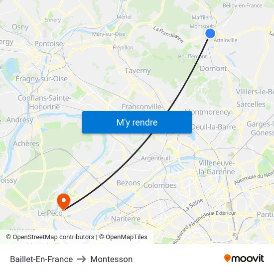 Baillet-En-France to Montesson map