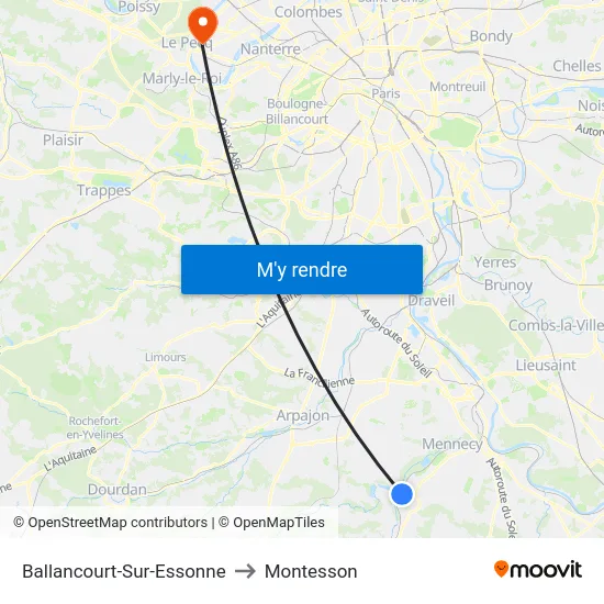 Ballancourt-Sur-Essonne to Montesson map