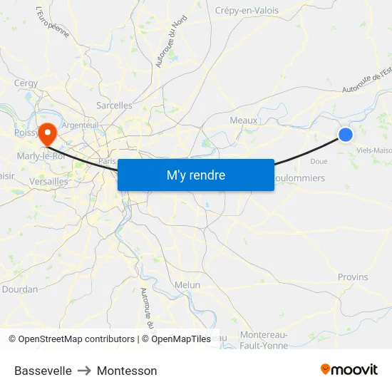 Bassevelle to Montesson map