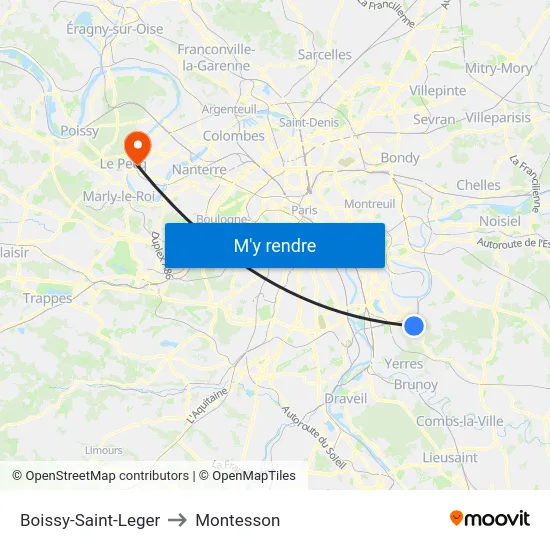 Boissy-Saint-Leger to Montesson map