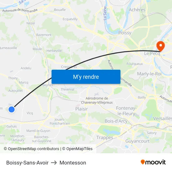 Boissy-Sans-Avoir to Montesson map
