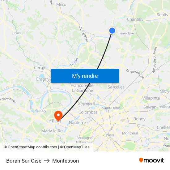 Boran-Sur-Oise to Montesson map