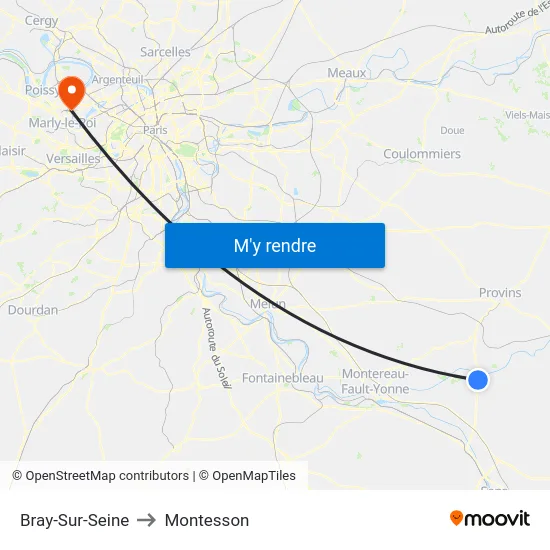 Bray-Sur-Seine to Montesson map