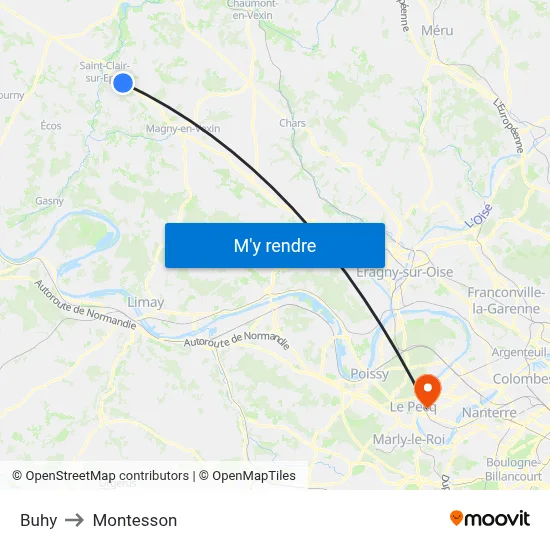 Buhy to Montesson map