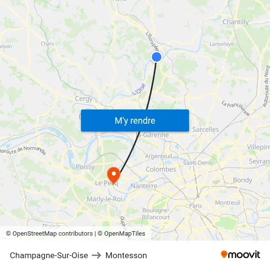 Champagne-Sur-Oise to Montesson map