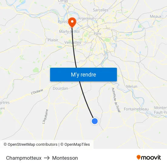 Champmotteux to Montesson map