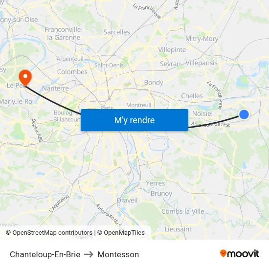 Chanteloup-En-Brie to Montesson map