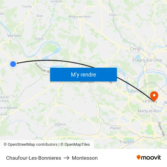 Chaufour-Les-Bonnieres to Montesson map