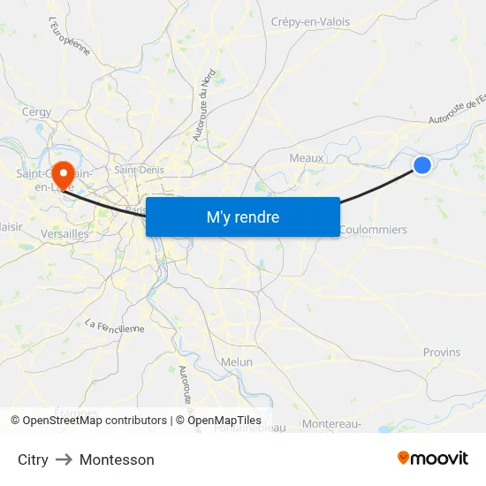 Citry to Montesson map