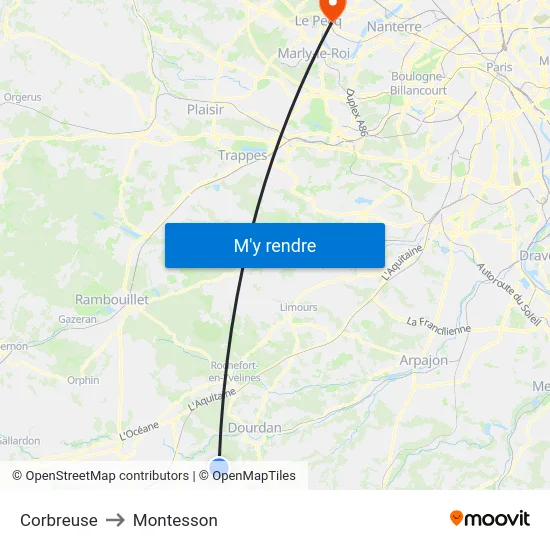 Corbreuse to Montesson map