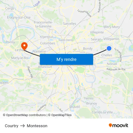 Courtry to Montesson map