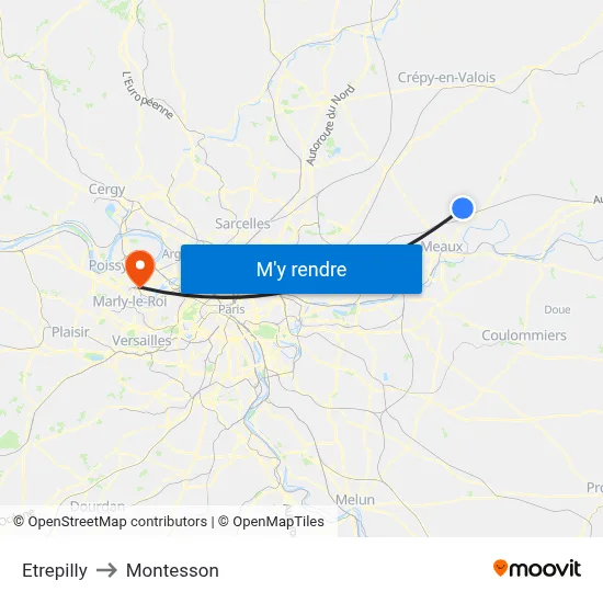 Etrepilly to Montesson map