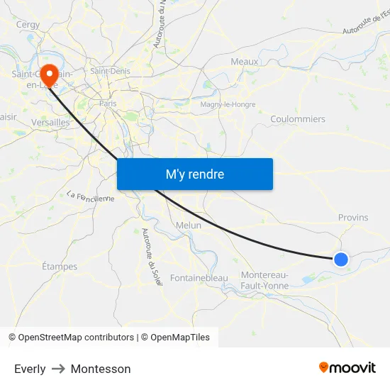 Everly to Montesson map