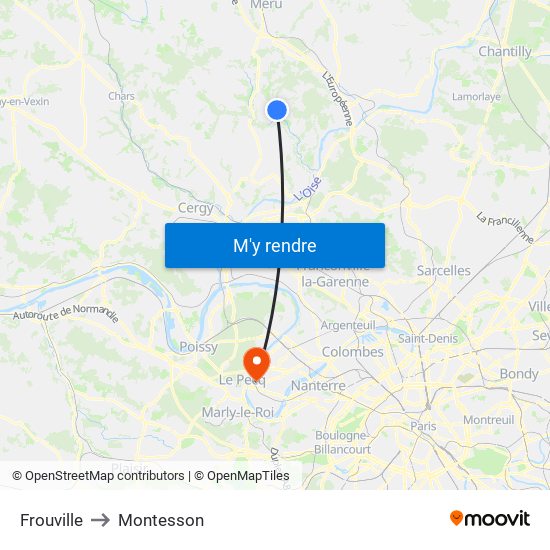 Frouville to Montesson map