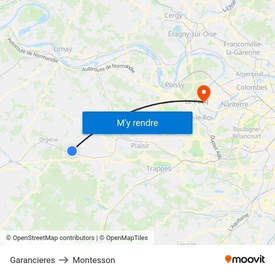 Garancieres to Montesson map