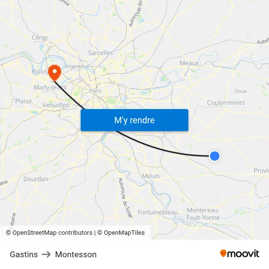 Gastins to Montesson map