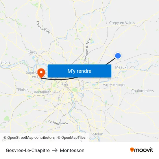 Gesvres-Le-Chapitre to Montesson map