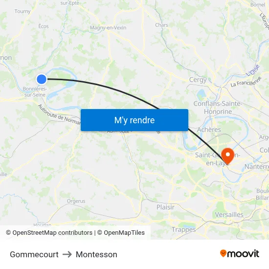 Gommecourt to Montesson map