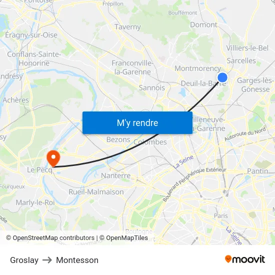 Groslay to Montesson map