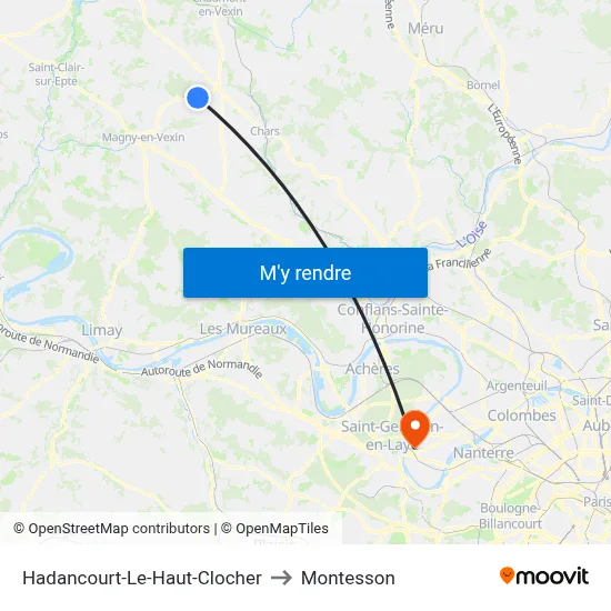 Hadancourt-Le-Haut-Clocher to Montesson map