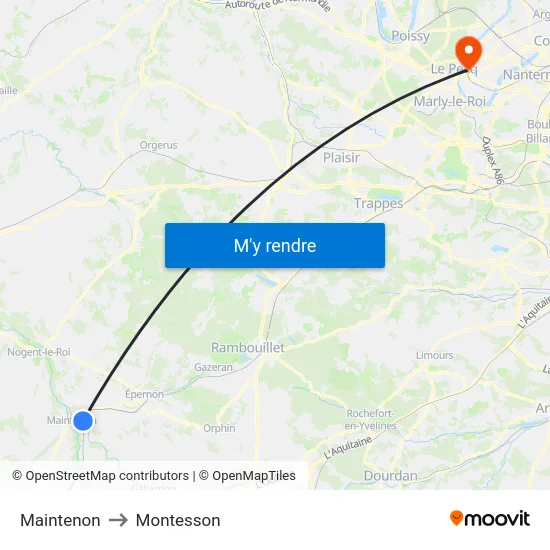 Maintenon to Montesson map