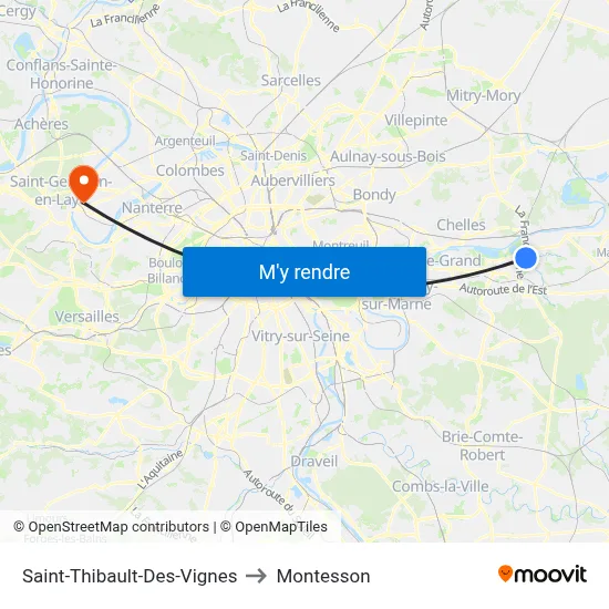 Saint-Thibault-Des-Vignes to Montesson map