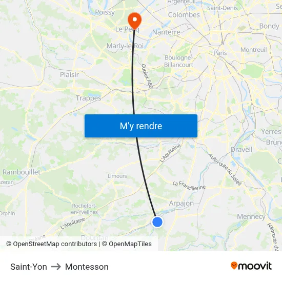 Saint-Yon to Montesson map