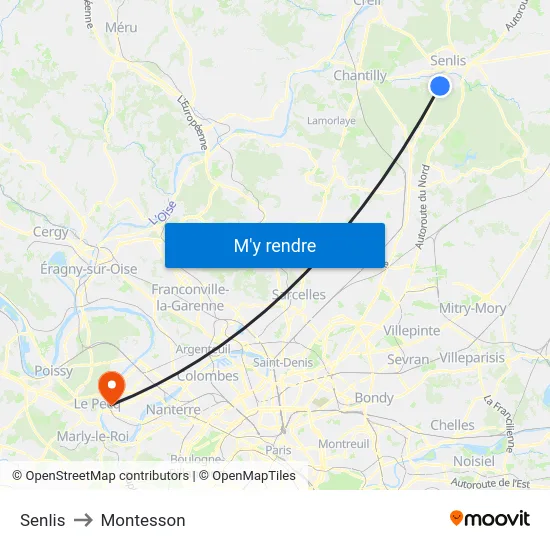 Senlis to Montesson map