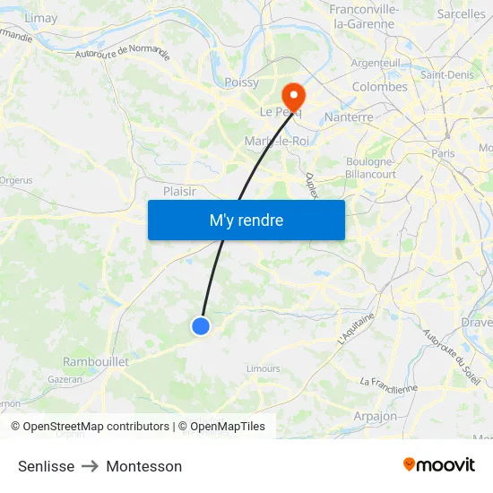 Senlisse to Montesson map