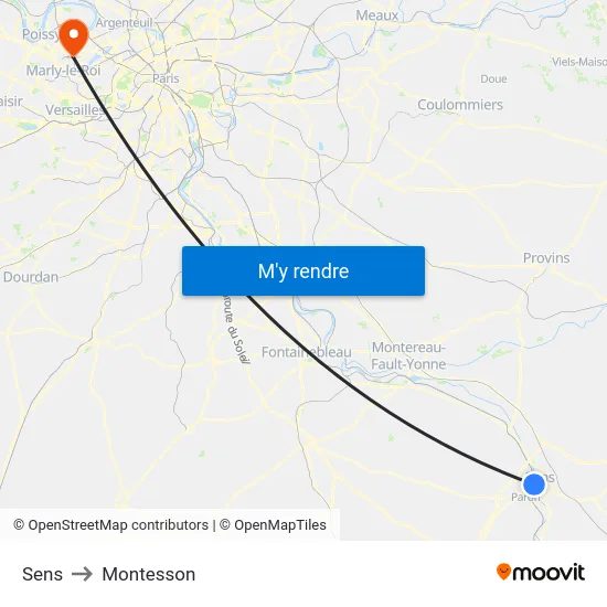 Sens to Montesson map